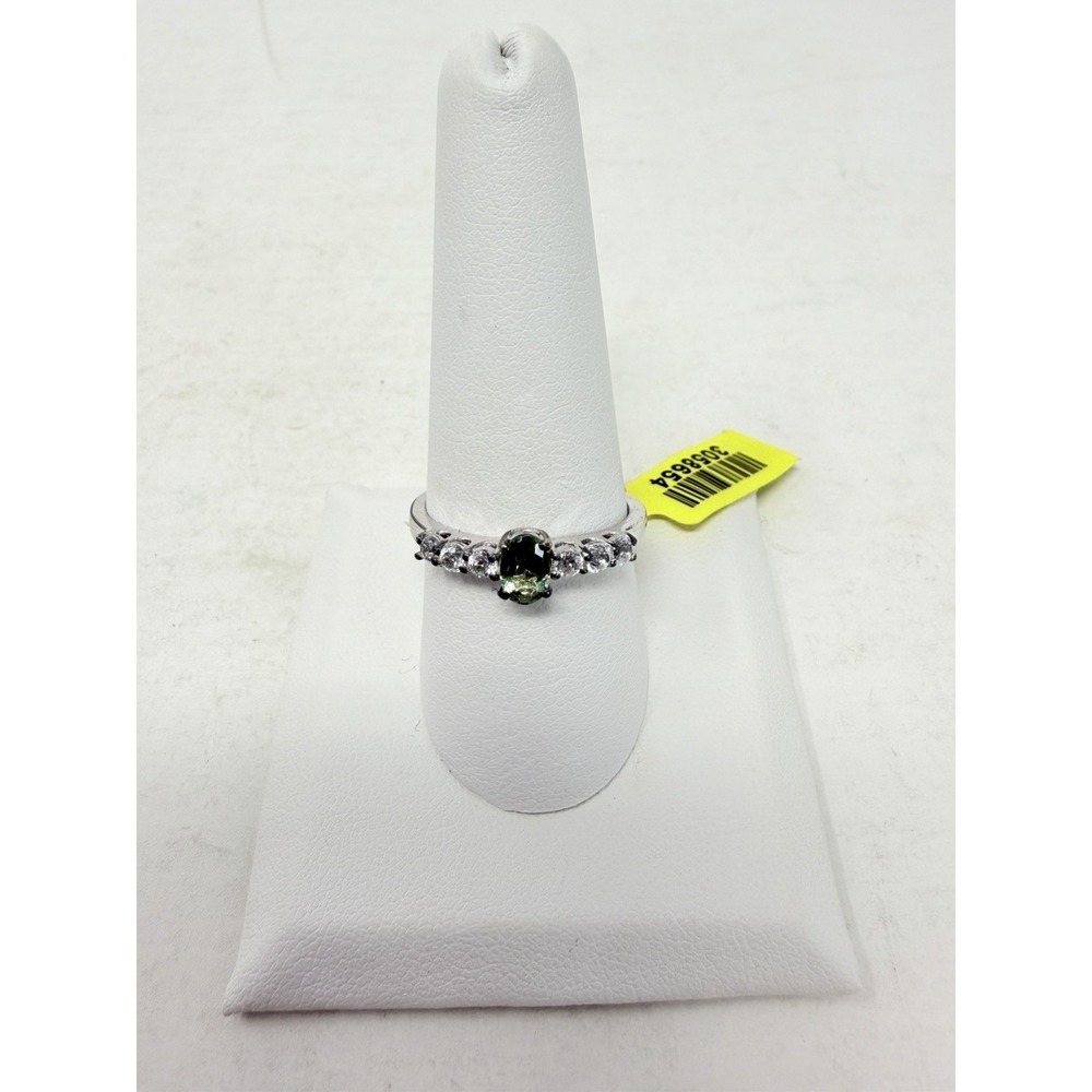 Shop LC Madagascar Paraiba Apatite/White Topaz Sterling Silver Size 9 Ring 5626